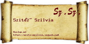 Szitó Szilvia névjegykártya