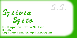 szilvia szito business card