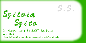 szilvia szito business card